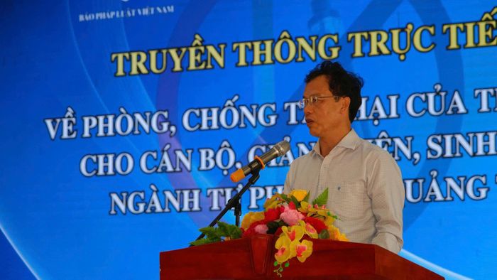 Ông Trương Quang Sáng, Phó Giám đốc Sở Tư pháp Quảng Trị, phát biểu tại chương trình