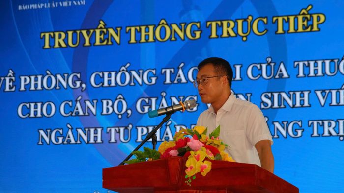 Ông Trần Ngọc Hà, Phó Tổng Biên tập Báo Pháp luật Việt Nam phát biểu tại chương trình.