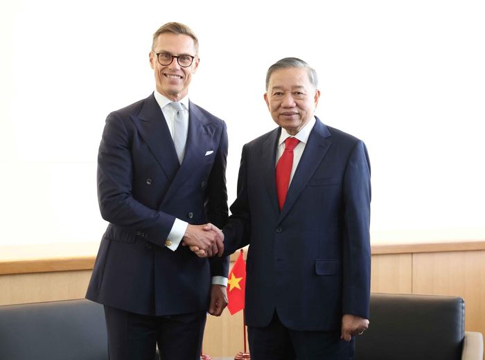 Tổng Bí thư, Chủ tịch nước Tô Lâm và Tổng thống Phần Lan Alexander Stubb. Ảnh: TTXVN