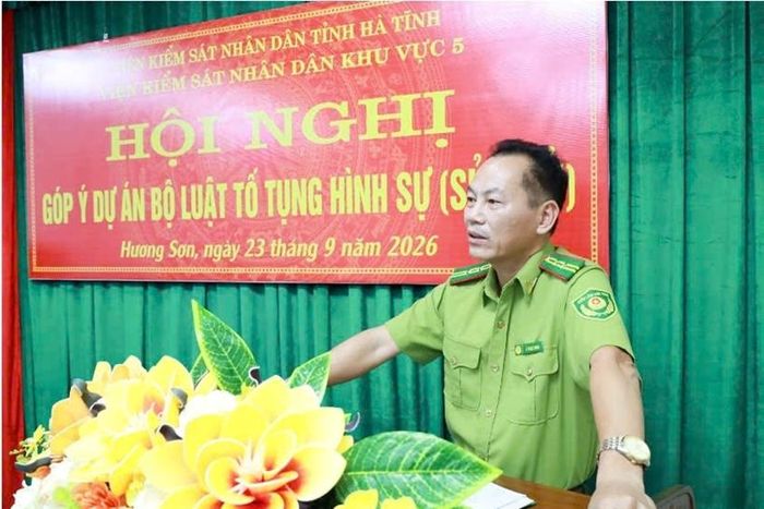  Đại biểu đại diện Hạt Kiểm lâm Hương Sơn phát biểu tại Hội nghị.