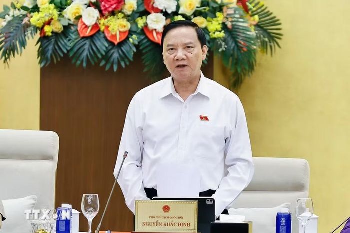 Phó Chủ tịch Quốc hội Nguyễn Khắc Định phát biểu. (Ảnh: Doãn Tấn/TTXVN)
