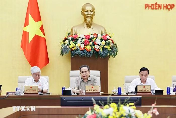 Chủ tịch Quốc hội Trần Thanh Mẫn phát biểu. (Ảnh: Doãn Tấn/TTXVN)
