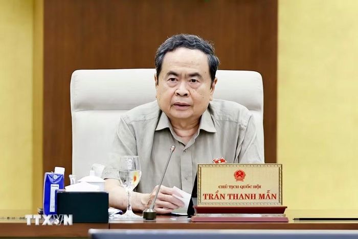 Chủ tịch Quốc hội Trần Thanh Mẫn phát biểu. (Ảnh: Doãn Tấn/TTXVN)