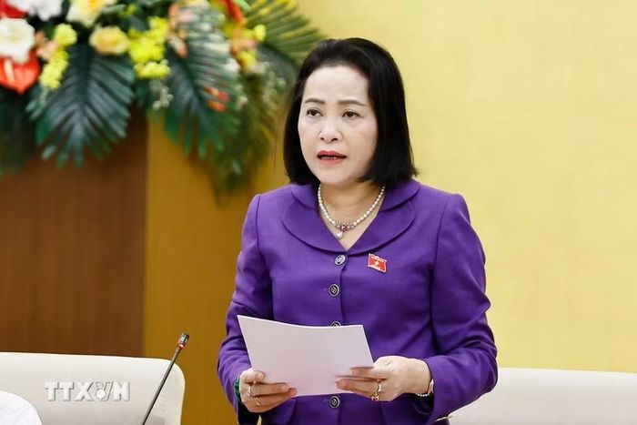 Phó Chủ tịch Quốc hội Nguyễn Thị Thanh phát biểu. (Ảnh: Doãn Tấn/TTXVN)