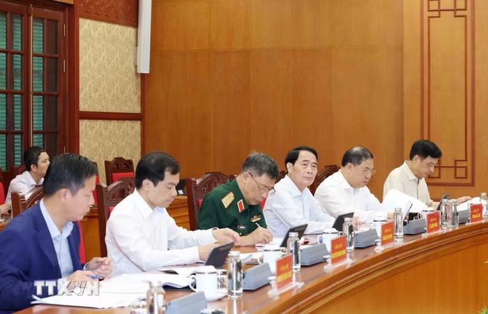 Các đại biểu tham dự buổi làm việc. (Ảnh: Phương Hoa/TTXVN)