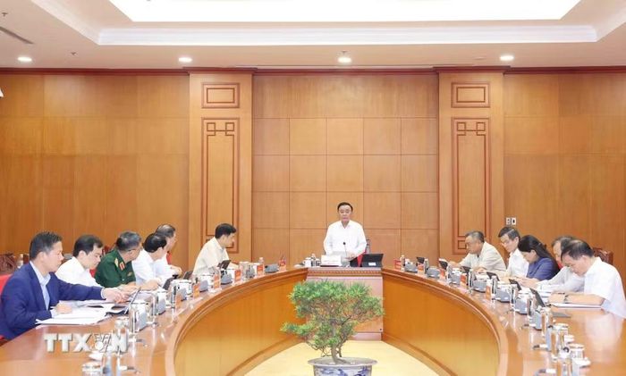 Thường trực Ban Bí thư Trần Cẩm Tú phát biểu chỉ đạo. (Ảnh: Phương Hoa/TTXVN)