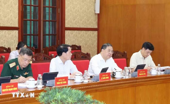 Các đại biểu tham dự buổi làm việc. (Ảnh: Phương Hoa/TTXVN)