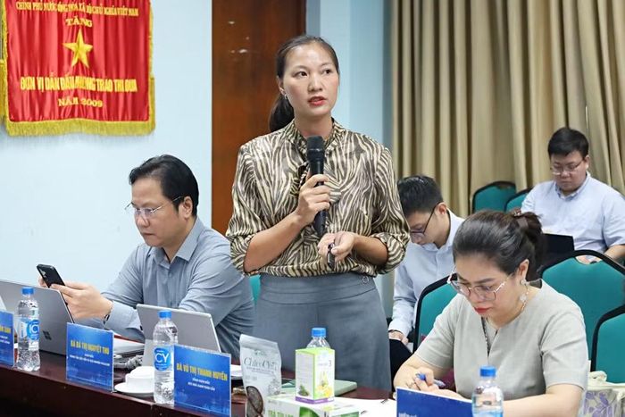 Bà Bá Thị Nguyệt Thu, Giám đốc Trung tâm Xúc tiến và Trải nghiệm HalalViet chia sẻ về thực tế xuất khẩu hàng Halal của Việt Nam. (Ảnh: PV/Vietnam+)