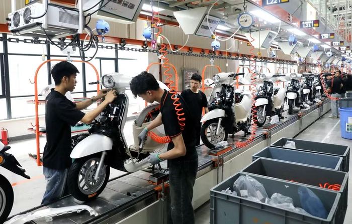 Nhà máy sản xuất thông minh Yadea Việt Nam với quy mô đầu tư hơn 100 triệu USD tại Khu công nghiệp Tân Hưng, tỉnh Bắc Ninh. (Ảnh: Danh Lam/TTXVN)