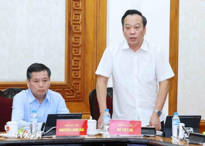 Đồng chí Đỗ Việt Hà, Phó Bí thư Đảng ủy các cơ quan Đảng Trung ương phát biểu tại cuộc họp. (Ảnh: Phương Hoa/TTXVN)
