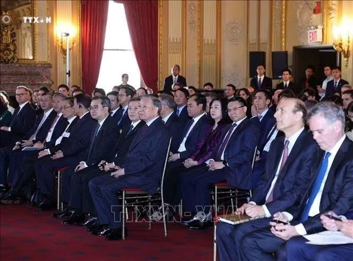 Tổng Bí thư, Chủ tịch nước Tô Lâm và các đại biểu tham dự buổi phát biểu chính sách.
