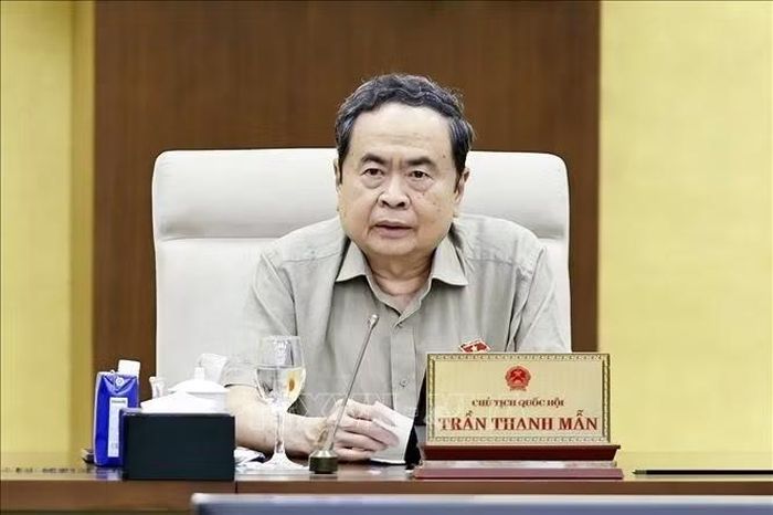 Chủ tịch Quốc hội Trần Thanh Mẫn phát biểu. Ảnh: Doãn Tấn/TTXVN