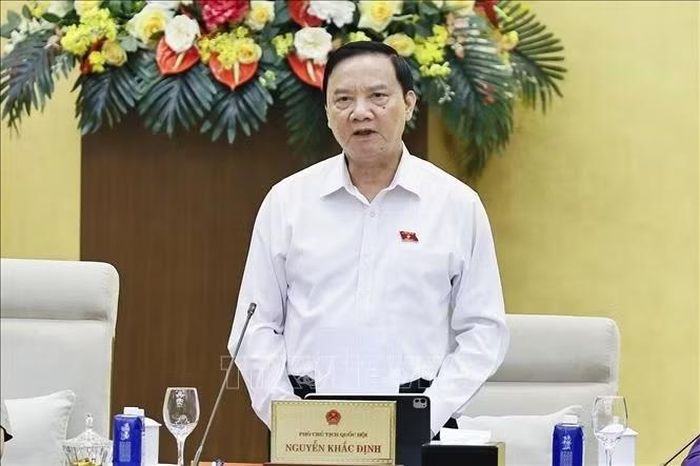 Phó Chủ tịch Quốc hội Nguyễn Khắc Định phát biểu. Ảnh: Doãn Tấn/TTXVN