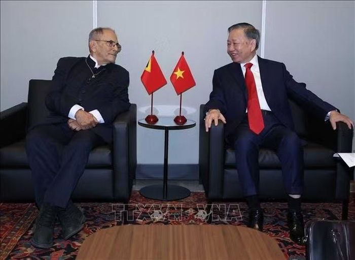 Tổng Bí thư, Chủ tịch nước Tô Lâm gặp Tổng thống Timor Leste José Ramos-Horta. Ảnh: Thống Nhất/TTXVN.