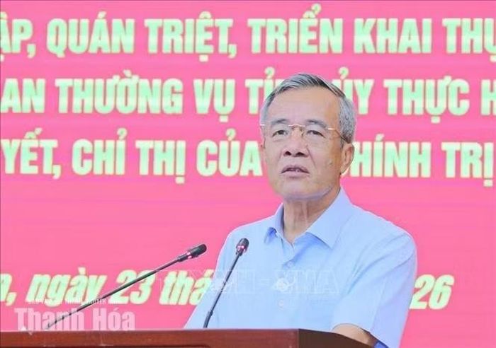 Bí thư Tỉnh ủy Lê Đức Thái phát biểu tại Hội nghị.