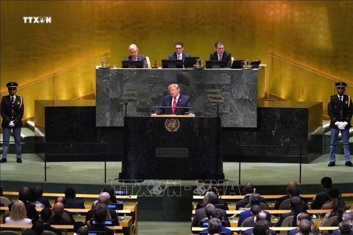 Tổng thống Mỹ Donald Trump phát biểu trước Đại hội đồng LHQ ở New York, ngày 22/9/2026. Ảnh: THX/TTXVN phát