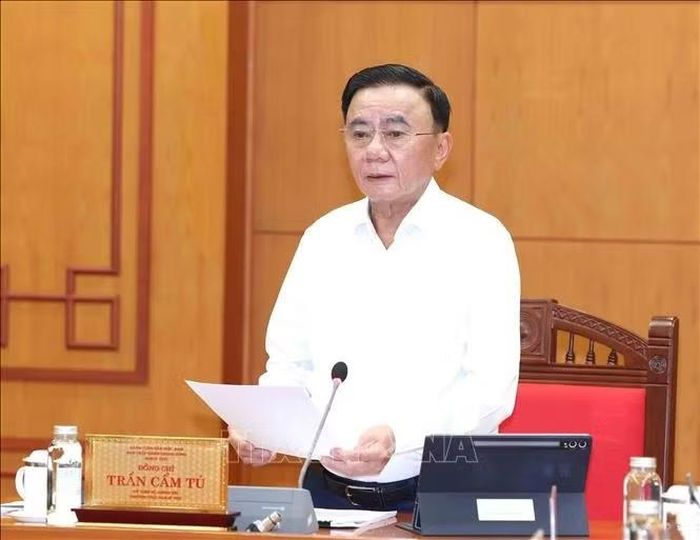 Thường trực Ban Bí thư Trần Cẩm Tú phát biểu chỉ đạo. Ảnh: Phương Hoa/TTXVN