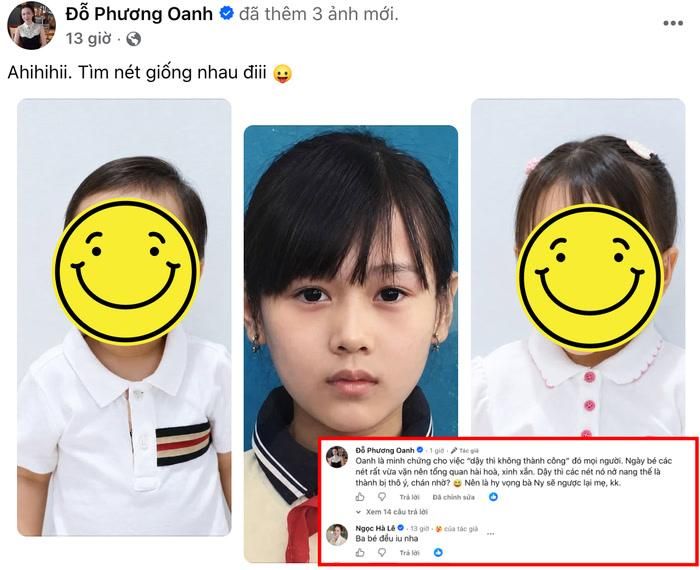 Phương Oanh chia sẻ hình ảnh bản thân ngày nhỏ bên hai con.