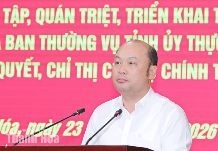 Phó Chủ tịch UBND tỉnh Cao Văn Cường quán triệt kế hoạch của Ban Thường vụ Tỉnh ủy về thực hiện Nghị quyết số 27-NQ/TW, ngày 28/8/2026 của Bộ Chính trị về phát triển các vùng và tổ chức không gian phát triển quốc gia trong giai đoạn mới.