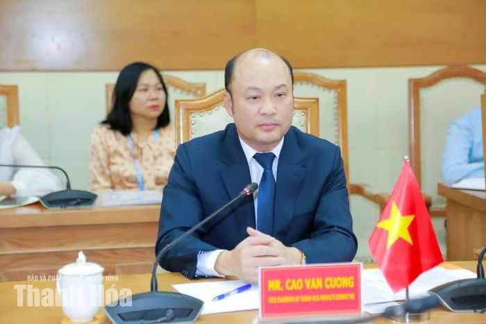 Phó Chủ tịch UBND tỉnh Cao Văn Cường phát biểu tại buổi làm việc.