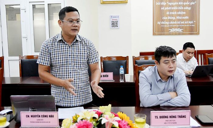 Đại diện bệnh viện tư nhân đóng góp ý kiến về nâng cao tính khả thi, thực tiễn của đề án.