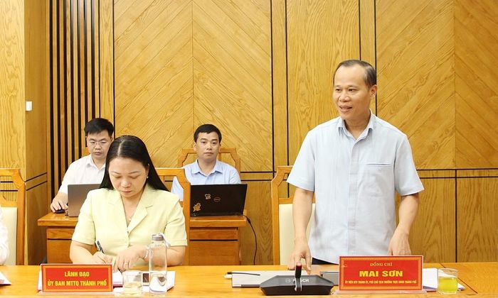  Đồng chí Mai Sơn phát biểu tại buổi làm việc. 