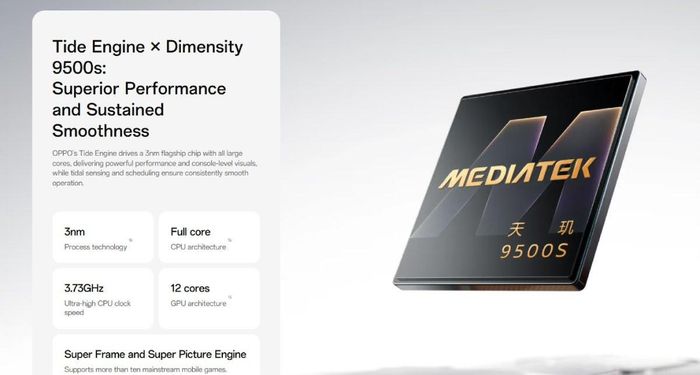 OPPO Find X10E dùng chip Dimensity 9500s