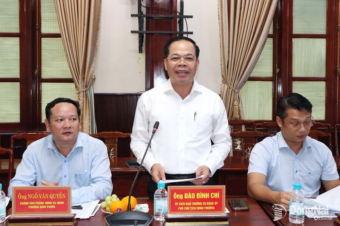 Phó Chủ tịch UBND phường Bình Phước Đào Đình Chí cam kết chính quyền phường sẽ tạo mọi điều kiện tốt nhất để các doanh nghiệp đến đầu tư trên địa bàn. Ảnh: Quang Minh