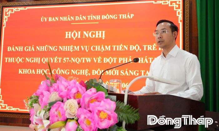 Đồng chí Nguyễn Thanh Nhàn phát biểu chỉ đạo.