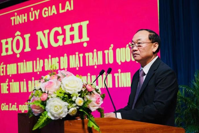  Bí thư Tỉnh ủy Thái Đại Ngọc phát biểu tại buổi lễ. Ảnh: N.H 