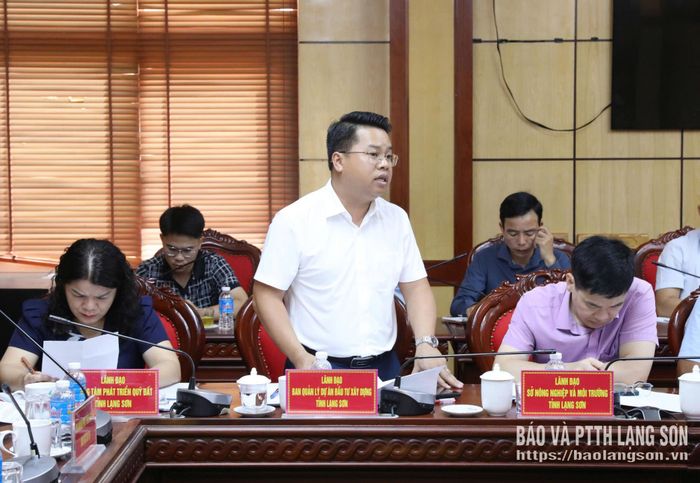 Lãnh đạo Ban quản lý Dự án Đầu tư xây dựng tỉnh phát biểu tại buổi kiểm tra