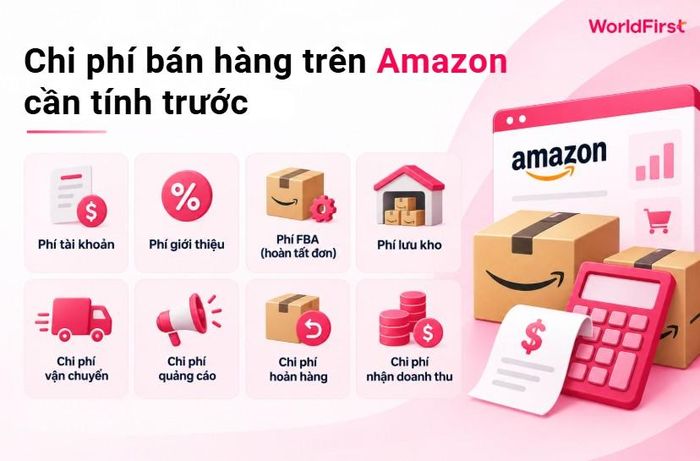 Cần tính cả phí tài khoản, giới thiệu, FBA, lưu kho và phát sinh khác