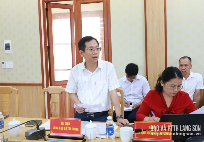 Lãnh đạo Sở Tài chính phát biểu ý kiến tại buổi làm việc