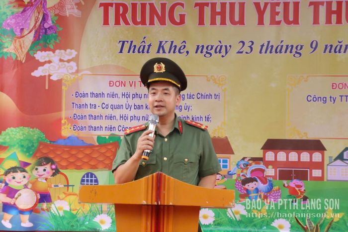 Đại diện Ban thanh niên Công an tỉnh phát biểu tại chương trình