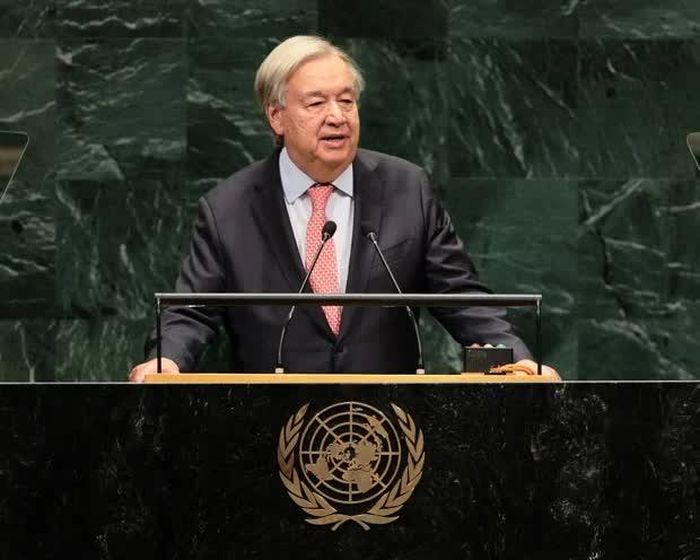 Tổng Thư ký Liên hợp quốc António Guterres nhấn mạnh các siêu cường cần nhận thức rằng sức mạnh của họ cũng có giới hạn. Ảnh: Michael M. Santiago/Getty Images.