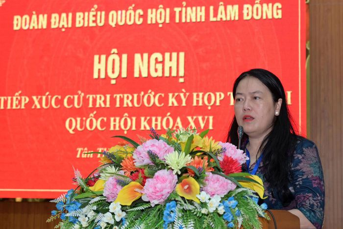 Bà Mai Thị Ngọc Ảnh, Chủ tịch UBND xã Tân Thành trả lời các nội dung thuộc thẩm quyền