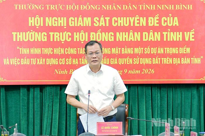 Đồng chí Lê Quốc Chỉnh, Phó Bí thư Tỉnh ủy, Chủ tịch HĐND tỉnh phát biểu chỉ đạo tại hội nghị.