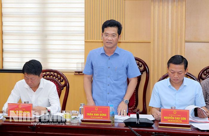 Đồng chí Trần Anh Dũng, Ủy viên Ban Thường vụ Tỉnh ủy, Phó Chủ tịch UBND tỉnh phát biểu tại hội nghị.