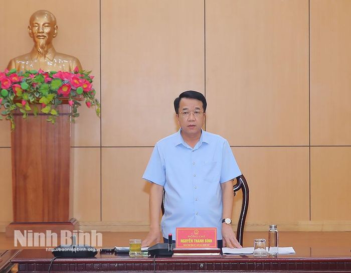 Đồng chí Nguyễn Thanh Bình, Phó Bí thư Tỉnh ủy, Chủ tịch UBND tỉnh phát biểu kết luận hội nghị.