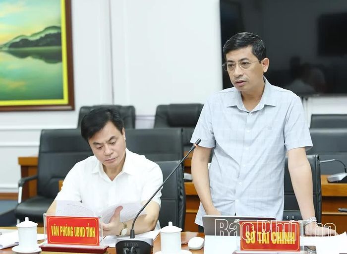 Lãnh đạo Sở Tài chính báo cáo kết quả thẩm định chấp thuận chủ trương đầu tư dự án.