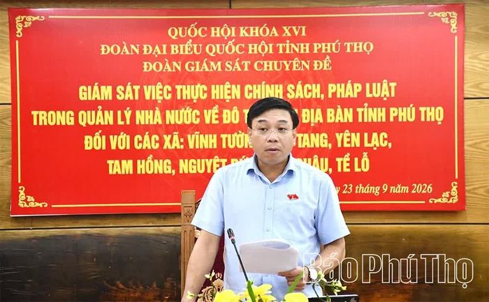 Đồng chí Phó Trưởng Đoàn ĐBQH tỉnh Nguyễn Văn Mạnh chủ trì buổi giám sát.