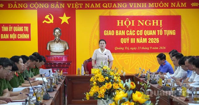Đồng chí Ly Kiều Vân, Trưởng ban Nội chính Tỉnh ủy kết luận tại hội nghị - Ảnh: C.H