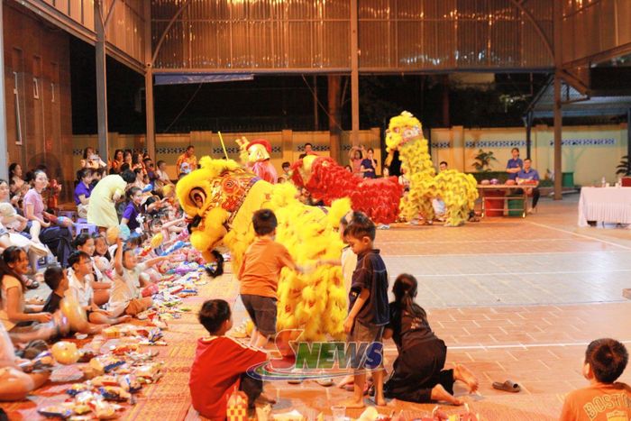 Tiết mục múa lân tại chương trình.