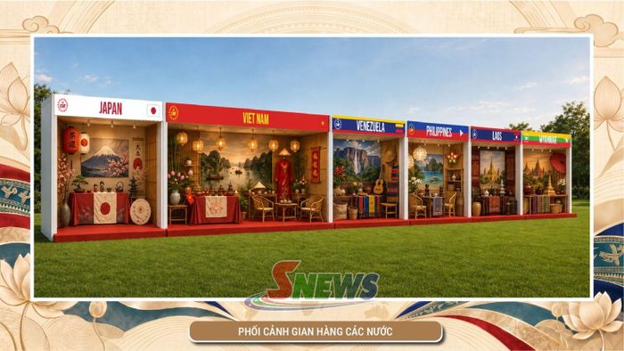 Phối cảnh gian hàng các nước