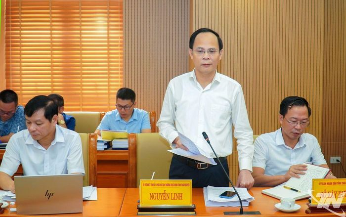 Đồng chí Phó Chủ tịch Thường trực UBND tỉnh phát biểu tại buổi làm việc.
