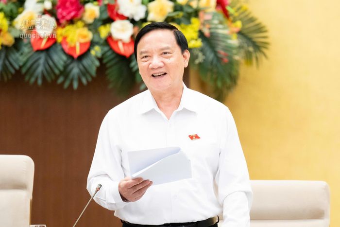 Phó Chủ tịch Quốc hội Nguyễn Khắc Định phát biểu. (Ảnh: Media Quốc hội).