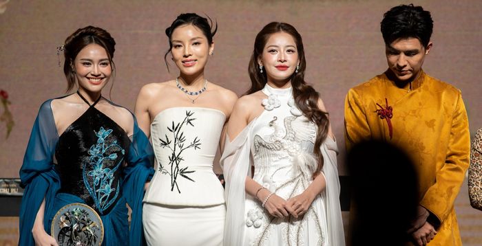 Diễn viên Ninh Dương Lan Ngọc, hoa hậu Kỳ Duyên, ca sĩ Chi Pu, diễn viên Steven Nguyễn (từ trái qua).