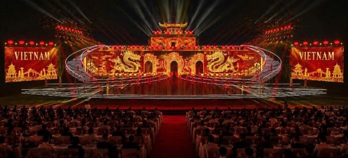 Phối cảnh sân khấu Hoàng Thành. Ảnh: Ban tổ chức.