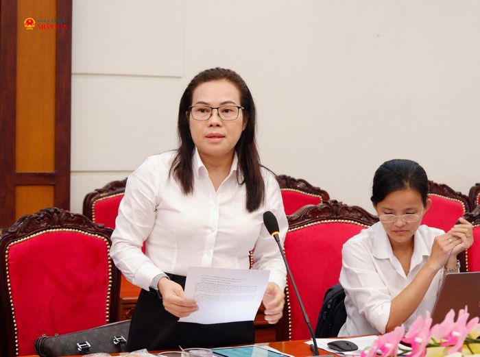 Phó Giám đốc BHXH TP. Hồ Chí Minh Phạm Thị Hương Tuyền phát biểu. Ảnh: Hoa Lê