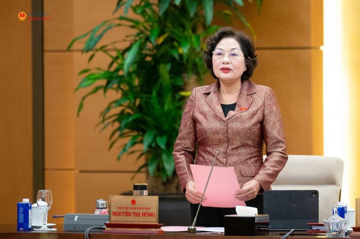Phó Chủ tịch Thường trực Quốc hội Nguyễn Thị Hồng phát biểu. Ảnh: Phạm Thắng